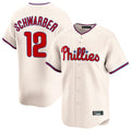 P.Phillies #12 Kyle Schwarber Player Cream Home Limited Ddoa Stitched Jerseys