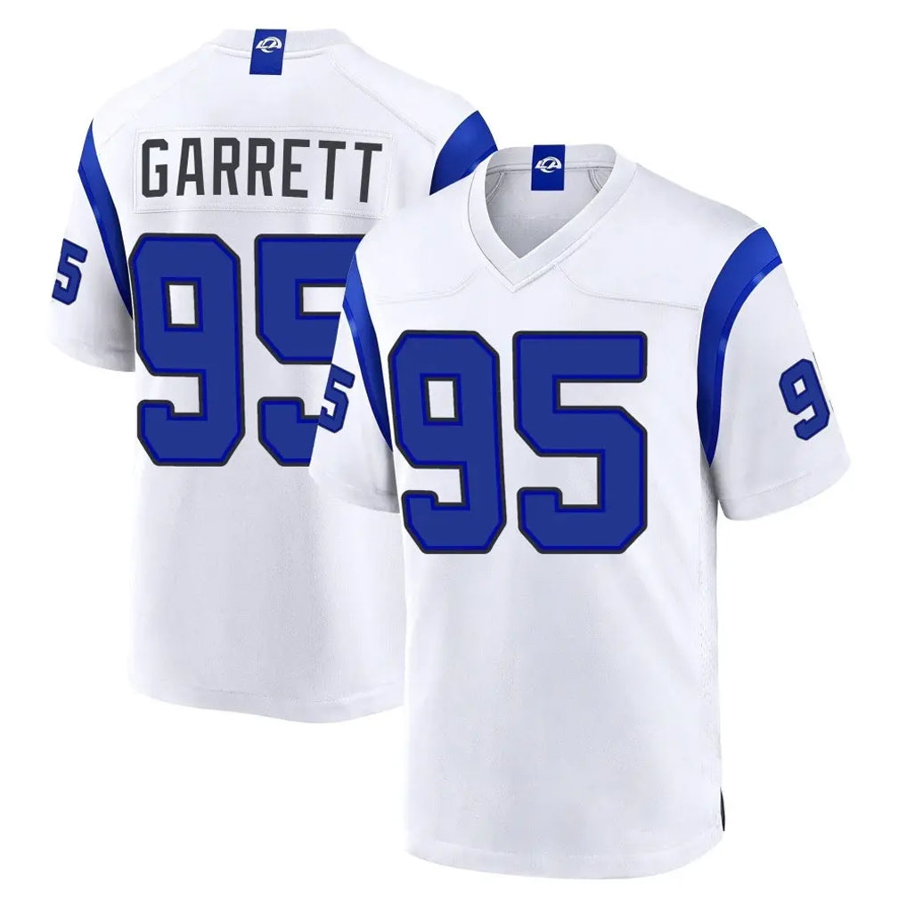 LA.Rams #95 Myles Garrett Player White Fearsome Home Game Ddoa Stitched Jerseys