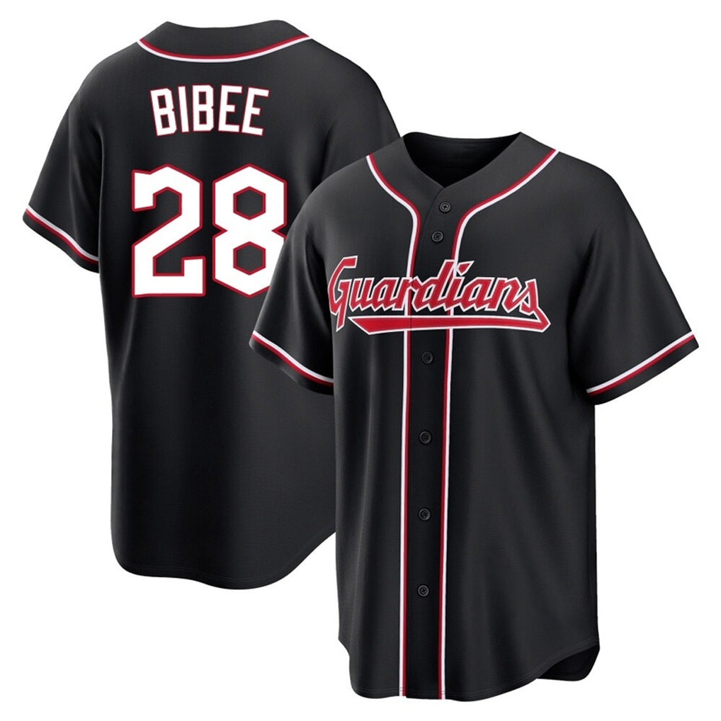 C.Guardians #28 Tanner Bibee Player Black Fashion Out Home Game Ddoa Stitched Jerseys