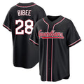 C.Guardians #28 Tanner Bibee Player Black Fashion Out Home Game Ddoa Stitched Jerseys