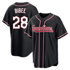 C.Guardians #28 Tanner Bibee Player Black Fashion Out Home Game Ddoa Stitched Jerseys