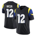 LA.Rams #12 Puka Nacua Player Black Midnight Rivalries Collection Limited Home Game Ddoa Stitched Jerseys