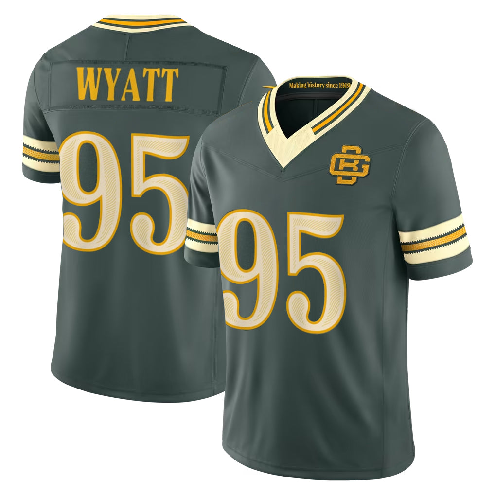 GB.Packers #95 Devonte Wyatt Player Green Limited 2026 Rivalries Collection Home Game Ddoa Stitched Jerseys