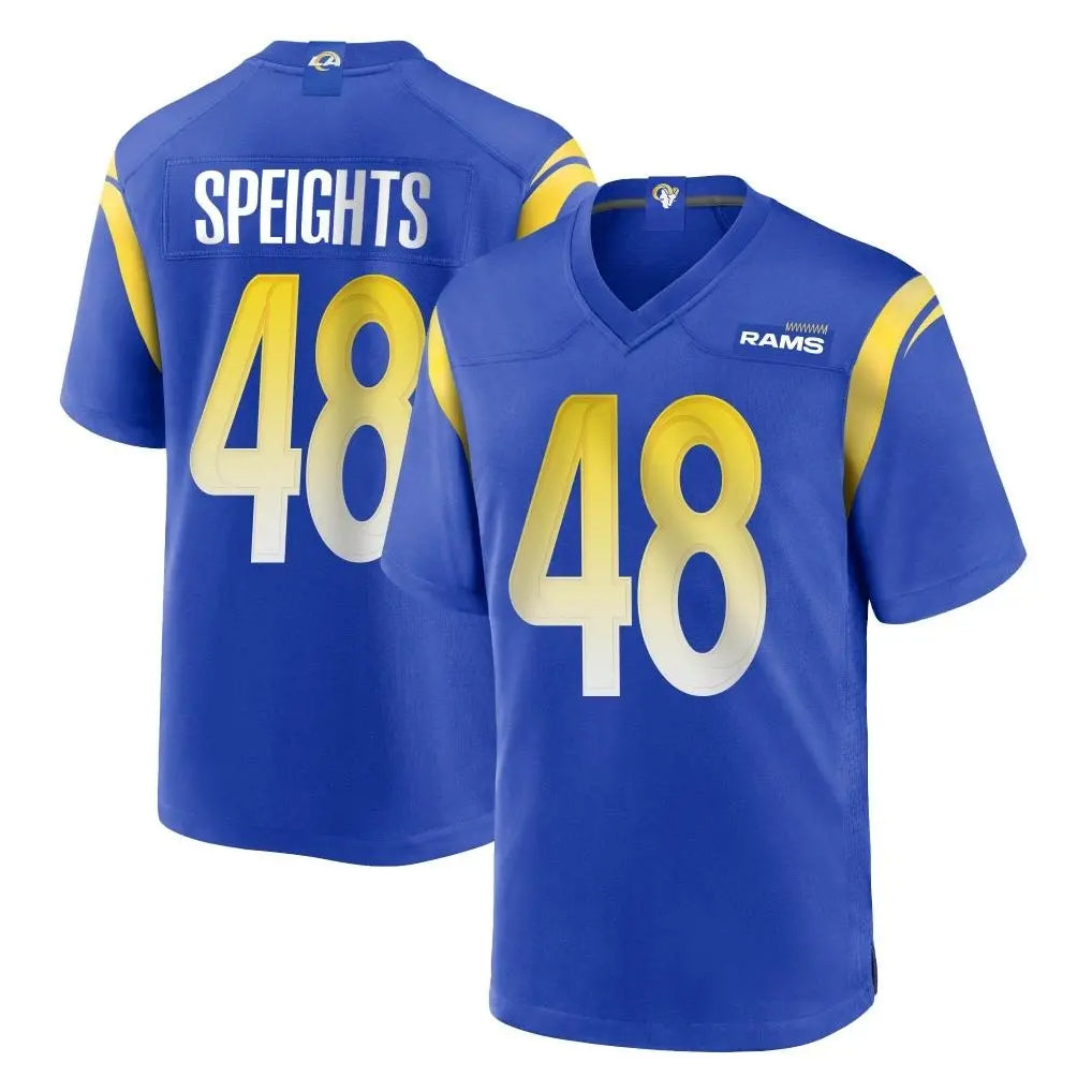 LA.Rams #48 Omar Speights Player Royal Home Game Ddoa Stitched Jerseys