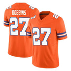 D.Broncos #27 J.K. Dobbins Player Orange Limited Alternate Vapor F.U.S.E. Throwback Game Ddoa Stitched Jerseys