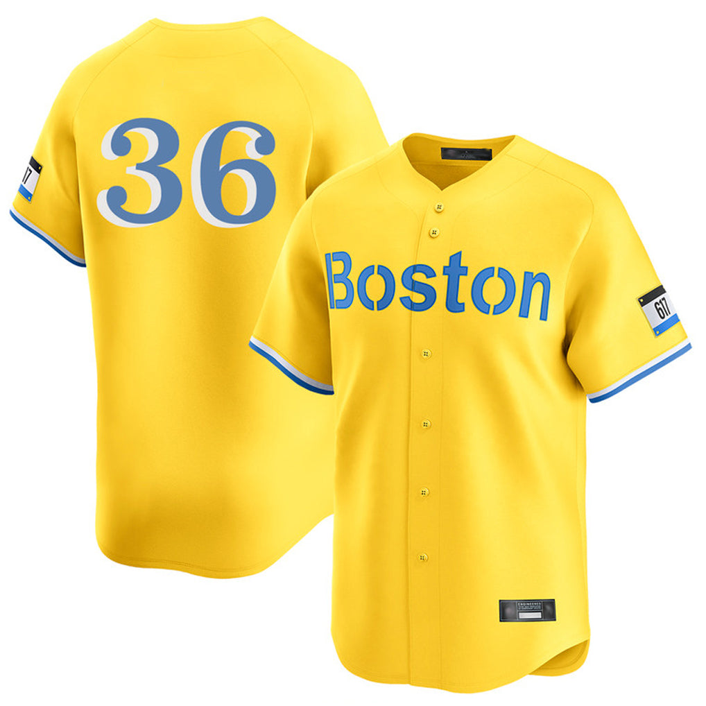 B.Red Sox #36 Triston Casas Player Yellow Limited Home Game Ddoa Stitched Jerseys