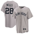 NY.Yankees #28 Austin Wells Player Gray Game Home Ddoa Stitched Jerseys