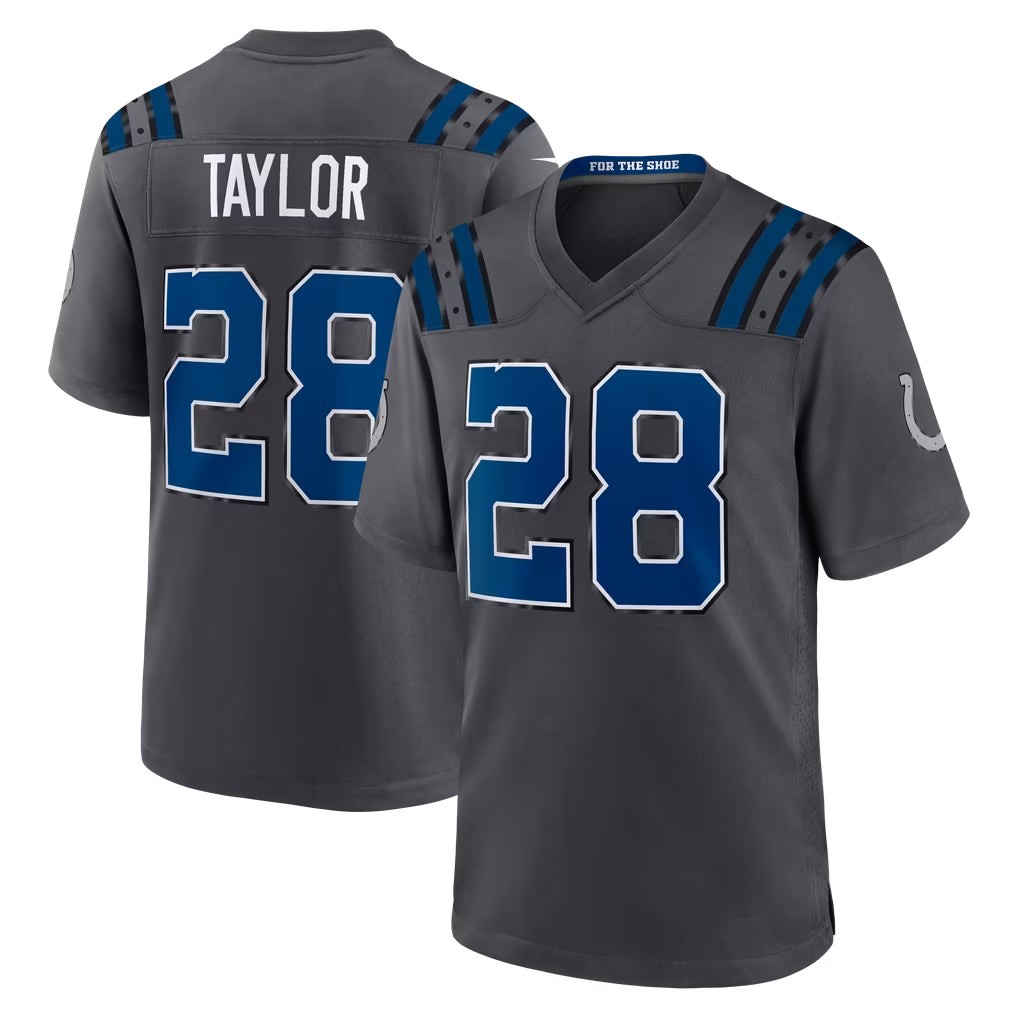 IN.Colts #28 Jonathan Taylor Player Anthracite 2026 Rivalries Collection Home Game Ddoa Stitched Jerseys