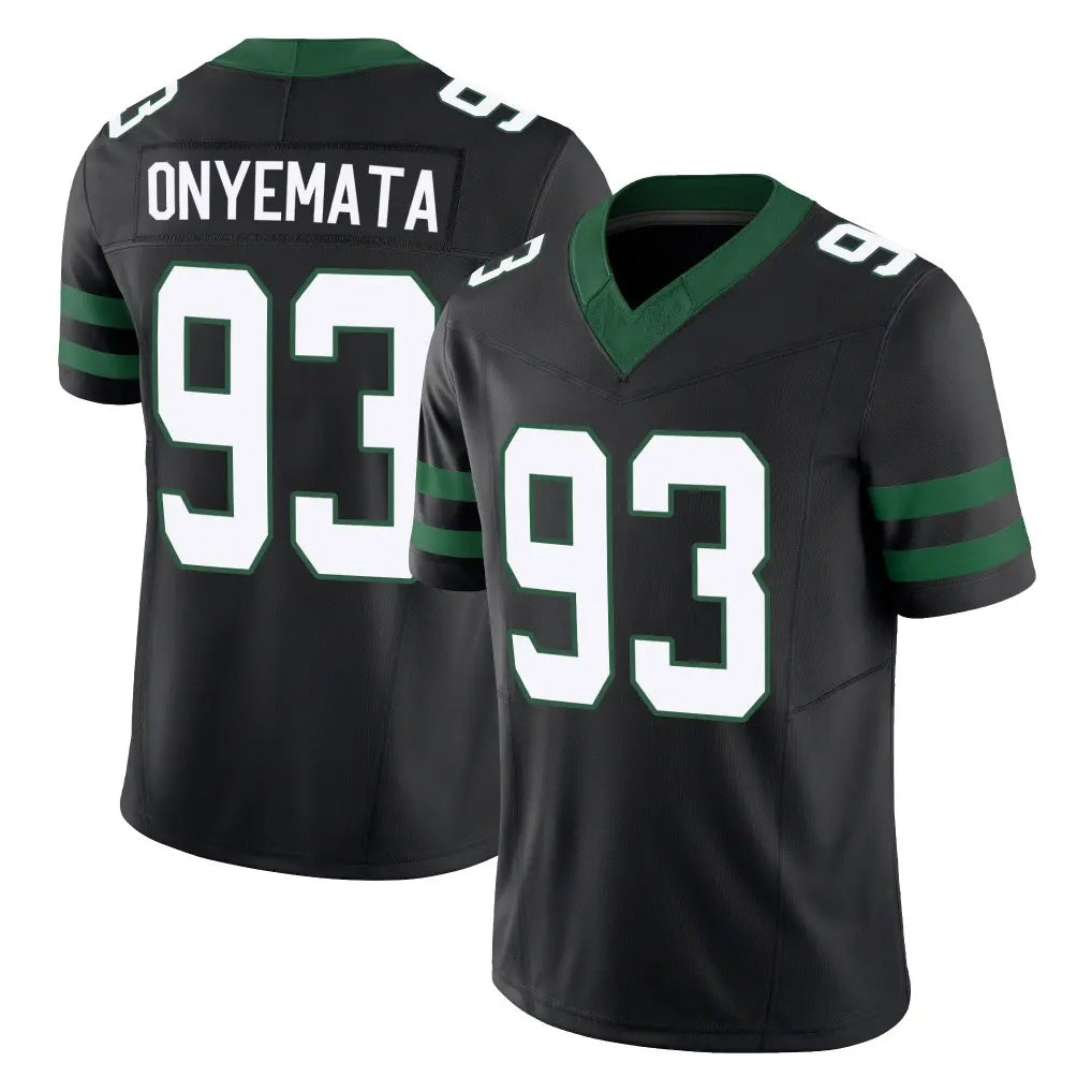 NY.Jets #93 David Onyemata Player Black Limited Legacy Vapor F.U.S.E. Home Game Ddoa Stitched Jerseys