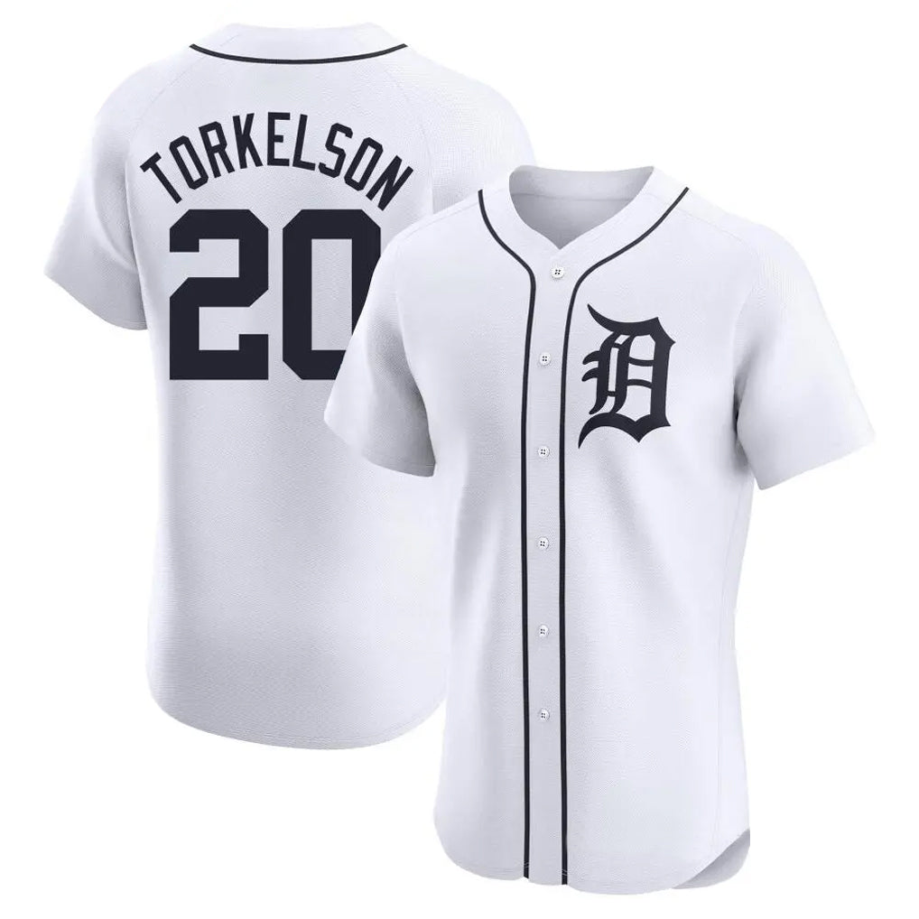 D.Tigers #20 Spencer Torkelson Player White Limited Elite Home Ddoa Stitched Jerseys