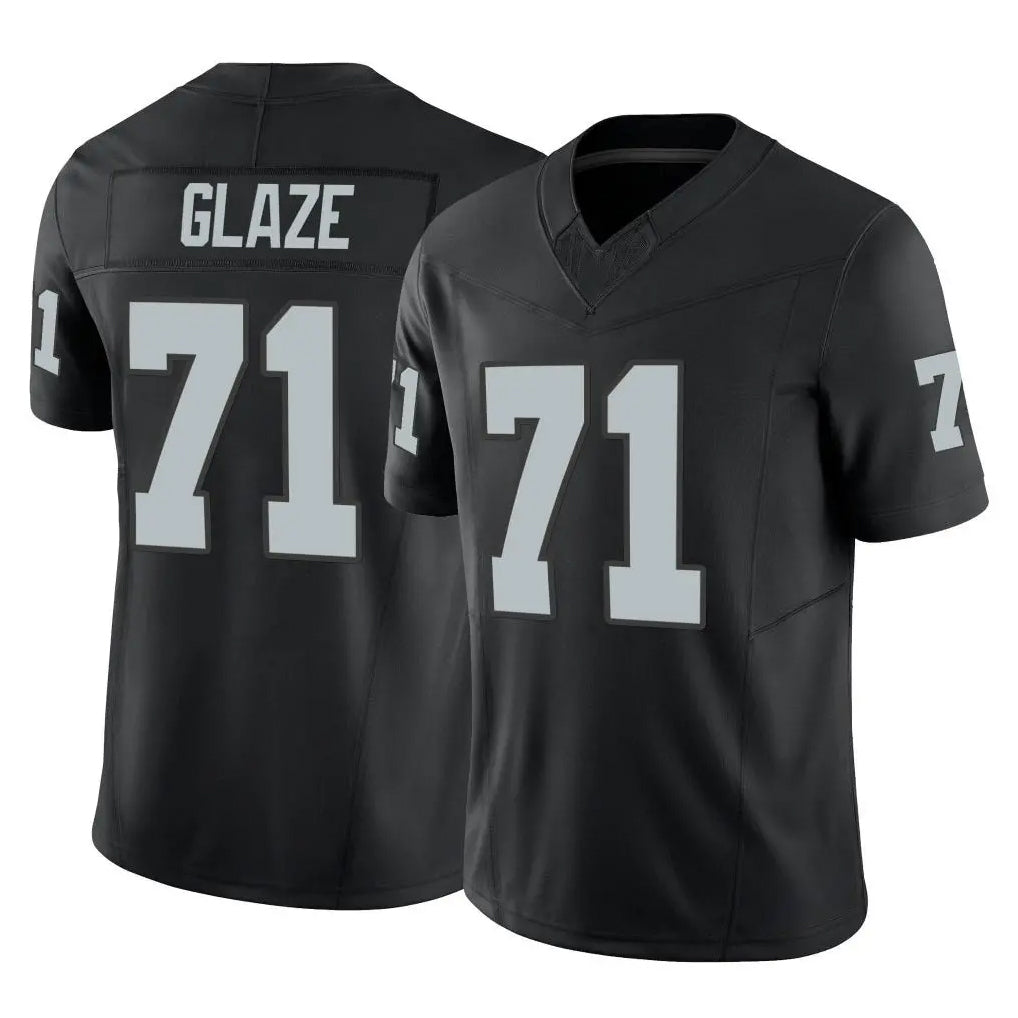 LV.Raiders #71 DJ Glaze Player Black Limited Vapor F.U.S.E. Home Game Ddoa Stitched Jerseys