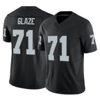 LV.Raiders #71 DJ Glaze Player Black Limited Vapor F.U.S.E. Home Game Ddoa Stitched Jerseys
