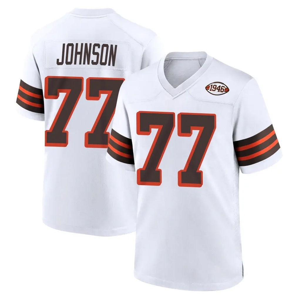 C.Browns #77 Zion Johnson Player White Alternate Home Game Ddoa Stitched Jerseys