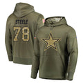 D.Cowboys #78 Terence Steele Player Olive Salute to Service Pullover Hoodies Home Game Ddoa Stitched Jerseys