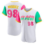 S.Diego Padres #98 Randy Vasquez Player White City Connect Home Limited Elite Ddoa Stitched Jerseys