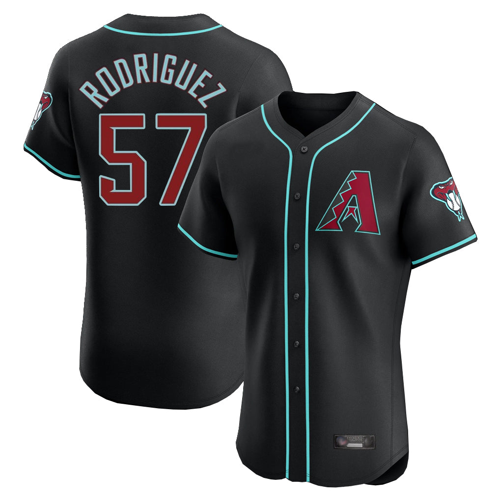 A.Diamondbacks #57 Eduardo Rodriguez Player Black Limited Elite Home Game Ddoa Stitched Jerseys