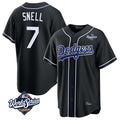 LA.Dodgers #7 Blake Snell Player Black Carbon Limited World Series Home Ddoa Stitched Jerseys