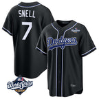 LA.Dodgers #7 Blake Snell Player Black Carbon Limited World Series Home Ddoa Stitched Jerseys