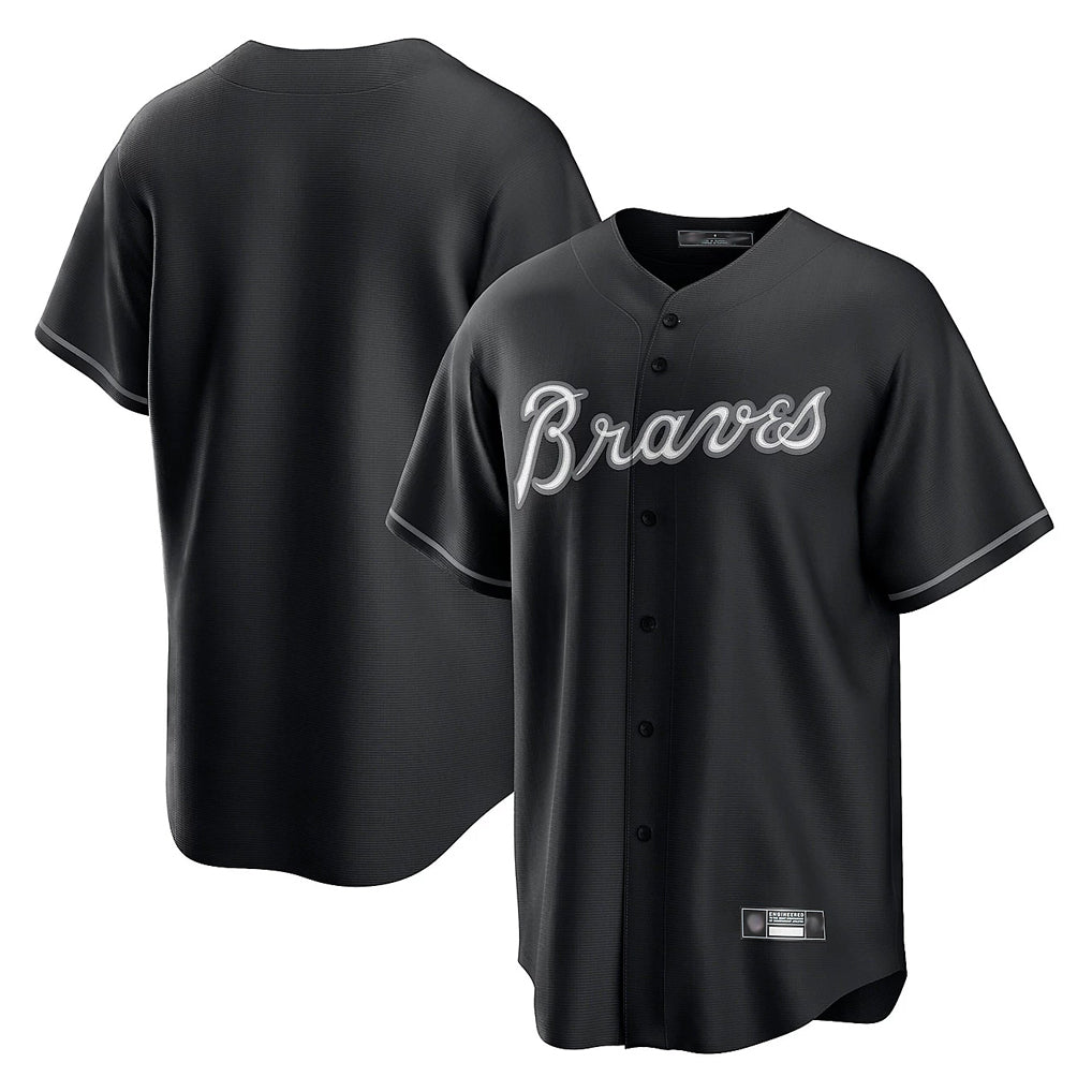 A.Braves ## Braves Blank Player Black Home Game Ddoa Stitched Jerseys