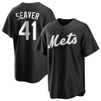 NY.Mets #41 Tom Seaver Player Black Home Game Ddoa Stitched Jerseys