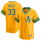 Athletics #33 Henry Bolte Player Gold Cooperstown Collection T-shirt Game Ddoa Stitched Jerseys