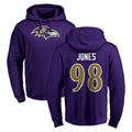 B.Ravens #98 Travis Jones Player Purple Salute to Service Pullover Hoodie Ddoa Stitched Jerseys