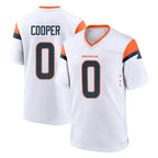 D.Broncos #0 Jonathon Cooper Player White Home Game Ddoa Stitched Jerseys