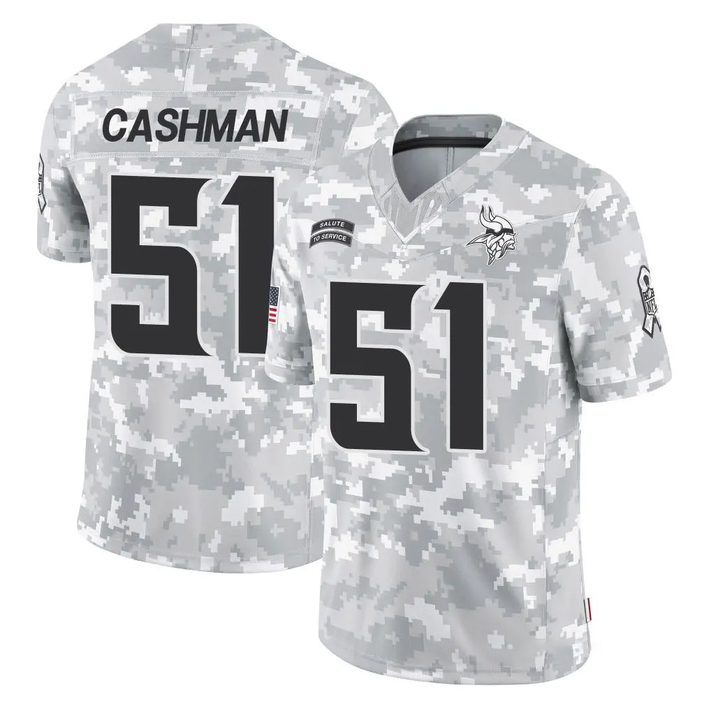 M.Vikings #51 Blake Cashman Player Arctic Camo Salute To Service Limited Game Ddoa Stitched Jerseys