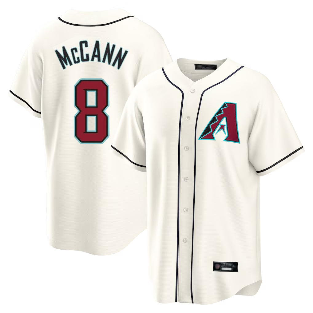 A.Diamondbacks #8 James McCann Player Cream Home Game Ddoa Stitched Jerseys