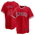 LA.Angels #4 Christian Moore Player Red Home Game Ddoa Stitched Jerseys
