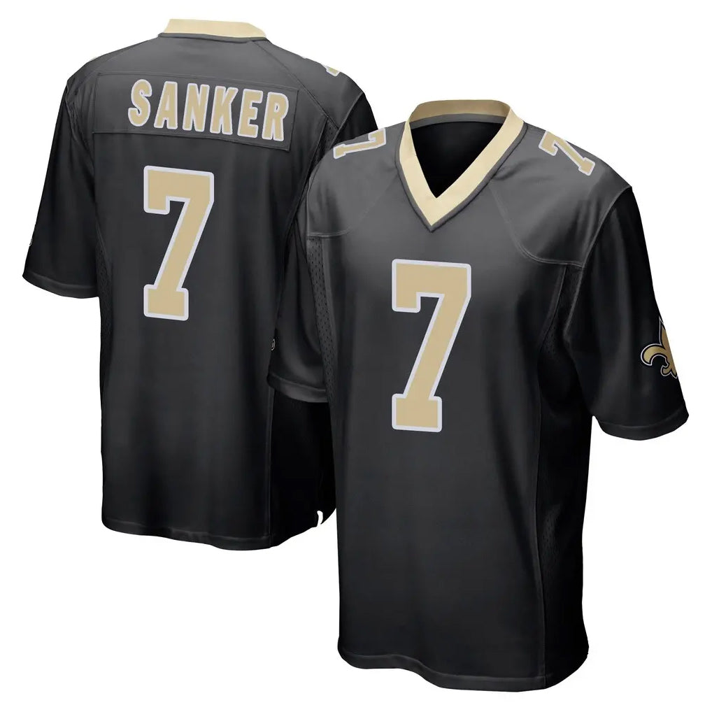 NO.Saints #7 Jonas Sanker Player Black Home Game Ddoa Stitched Jerseys