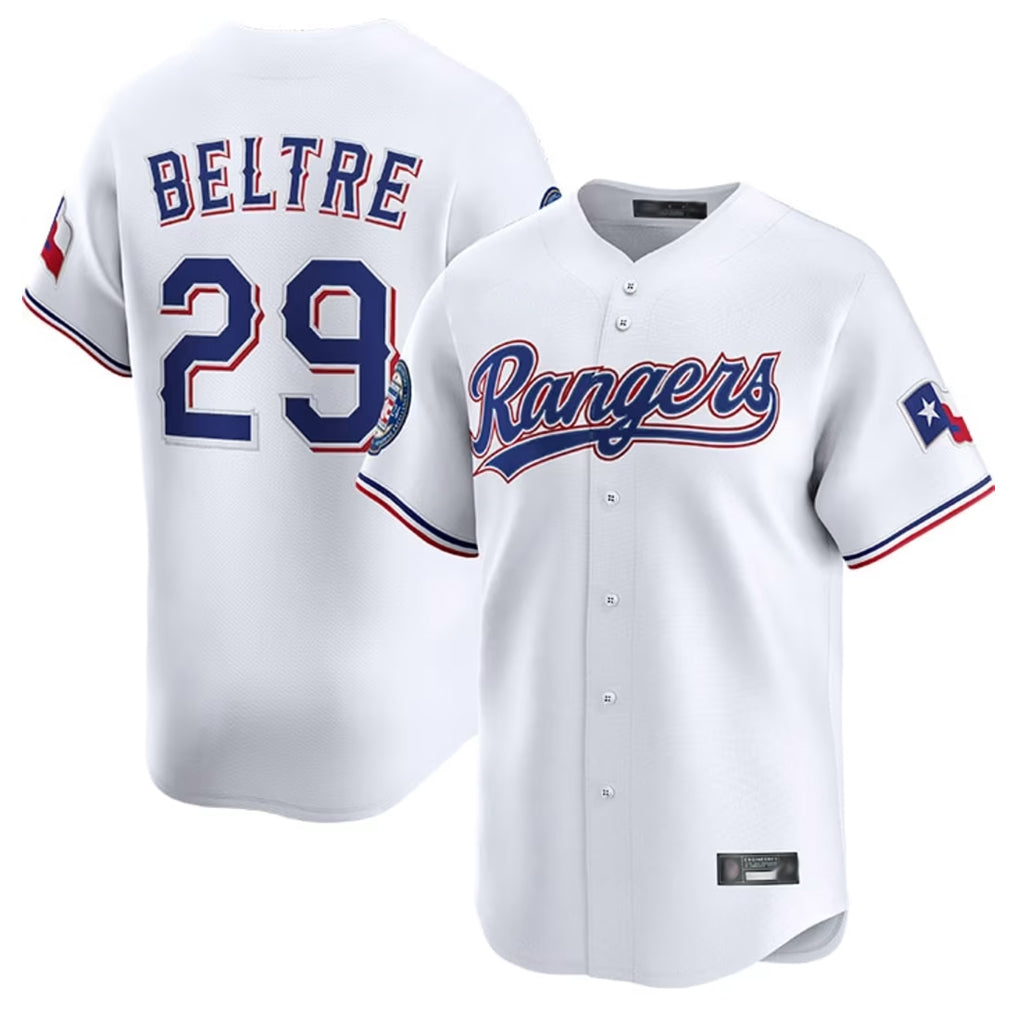 T.Rangers #29 Adrian Beltre Player White Home Limited Ddoa Stitched Jerseys