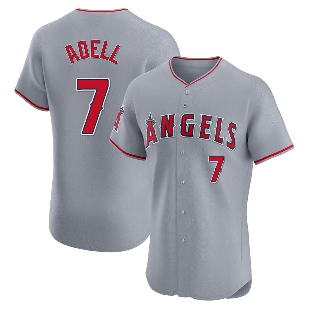 LA.Angels #7 Jo Adell Player Gray Home Limited Elite Ddoa Stitched Jerseys