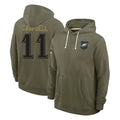 P.Eagles #11 Jihaad Campbell Player Olive Salute to Service Pullover Hoodies Limited Ddoa Stitched Jerseys