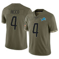 D.Lions #4 D.J. Reed Player Olive Salute To Service Limited Ddoa Stitched Jerseys