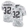 NE.Patriots #32 TreVeyon Henderson Player Arctic Camo Salute To Service Limited Game Ddoa Stitched Jerseys