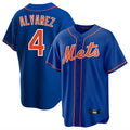 NY.Mets #4 Francisco Alvarez Player Royal Home Game Ddoa Stitched Jerseys