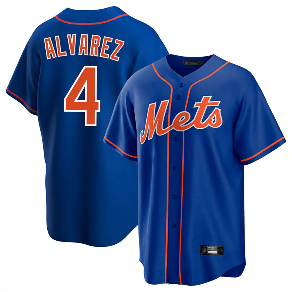 NY.Mets #4 Francisco Alvarez Player Royal Home Game Ddoa Stitched Jerseys
