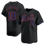 NY.Mets #18 Darryl Strawberry Player Black Alternate Home Limited Ddoa Stitched Jerseys