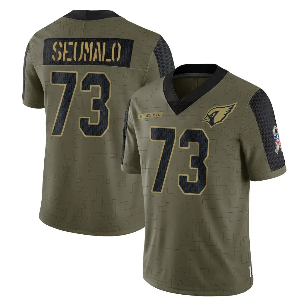 A.Cardinals #73 Isaac Seumalo Player Olive Salute To Service Limited Game Ddoa Stitched Jerseys