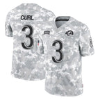 LA.Rams #3 Kam Curl Player Arctic Camo Salute To Service Limited Game Ddoa Stitched Jerseys