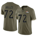 D.Broncos #72 Garett Bolles Player Olive Salute To Service Limited Ddoa Stitched Jerseys