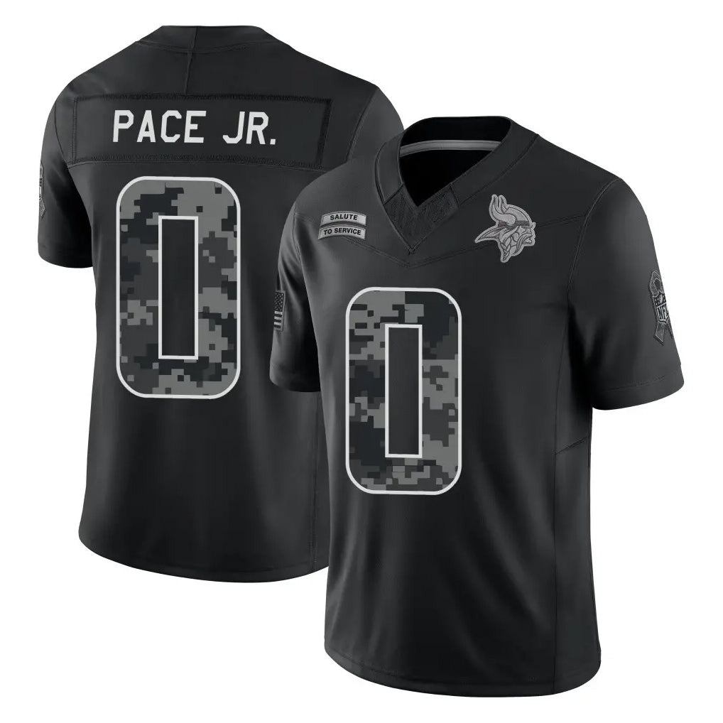 MN.Vikings #0 Ivan Pace Jr. Player Black Limited 2026 Salute to Service Home Game Ddoa Stitched Jerseys