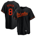 B.Orioles #8 Cal Ripken Player Black Home Game Ddoa Stitched Jerseys