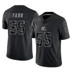 C.Browns #55 Spencer Fano Player Black Reflective Home Game Ddoa Stitched Jerseys