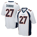 D.Broncos #27 J.K. Dobbins Player White Game Ddoa Stitched Jerseys