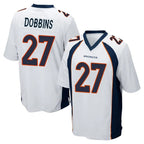 D.Broncos #27 J.K. Dobbins Player White Game Ddoa Stitched Jerseys