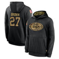 SF.49ers #27 Ji'Ayir Brown Player Black Salute to Service Sideline Performance Pullover Hoodies Home Game Ddoa Stitched Jerseys
