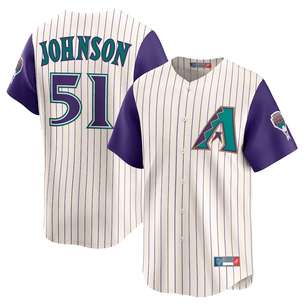 A.Diamondbacks #51 Randy Johnson Player Cream Throwback Cooperstown Collection Limited Ddoa Stitched Jerseys