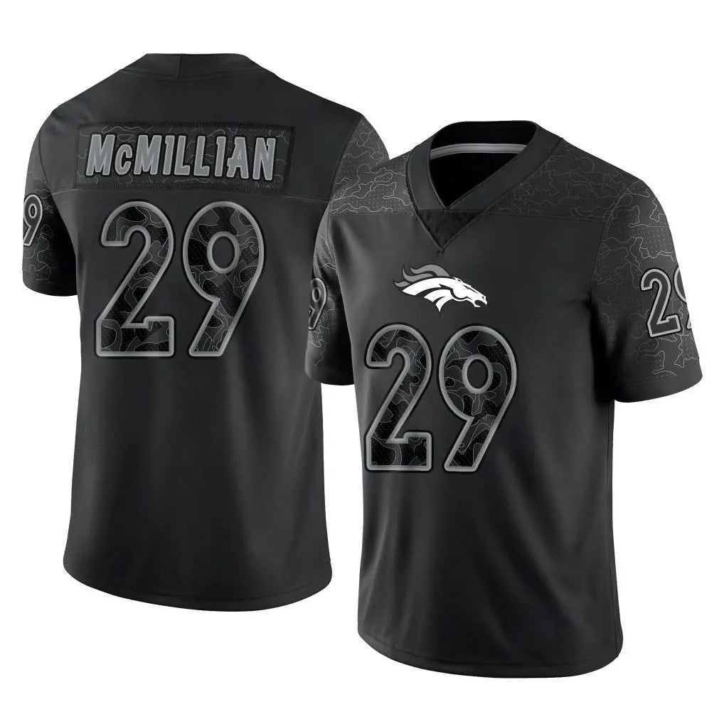 D.Broncos #29 Ja'Quan McMillian Player Black Reflective Limited Ddoa Stitched Jerseys